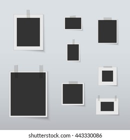 Empty paper and poster frame with tape
