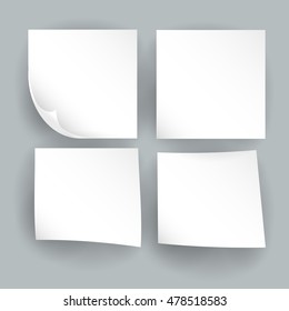 Empty paper realistic vector sheets. Paper elements and stickers. Paper sheets with shadow