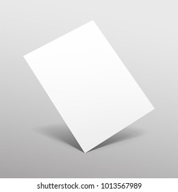 Empty Paper Sheet. A4 Format Paper With Shadows On Gray Background. Vector Illustration EPS10.