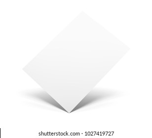 Empty paper sheet. A4 format paper with shadows on whait background.
Magazine, booklet, postcard, flyer, business card or brochure mockup. For white, light background.