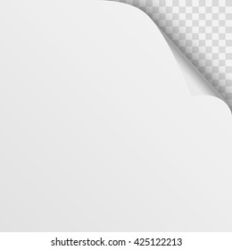 Empty paper sheet. Isolated on transparent background. Vector illustration, eps 10