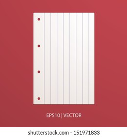 Empty paper sheet on red background. 