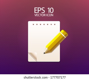 Empty paper sheet and pencil. 