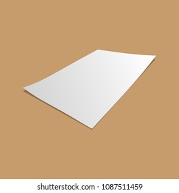 Empty paper sheet, vector A4 format paper with shadows, Vector illustration.