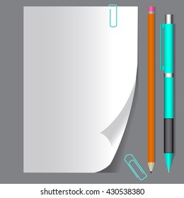 Empty paper sheet. Vector EPS10