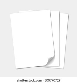 Empty paper sheet.  Vector set