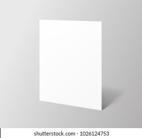 Empty paper sheet.A4 vertical format paper with shadows on gray background.
Magazine, booklet, postcard, banner, flyer, business card or brochure mockup. Vector Illustration EPS10.
