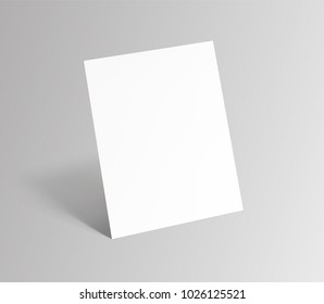 Empty paper sheet.A4 vertical format paper with shadows on gray background.
Magazine, booklet, postcard, flyer, banner, business card or brochure mockup. Vector Illustration EPS10.
