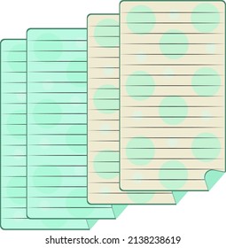 Empty paper sheets, illustration, vector on a white background.