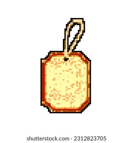 empty paper tag game pixel art retro vector. bit empty paper tag. old vintage illustration