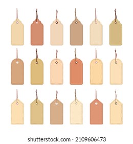 Etiquetas de papel vacías aisladas en fondo blanco - vector
