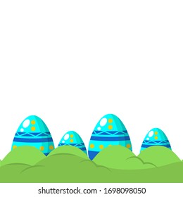 Empty paper template with egg element and garden isolated on white background