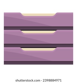 Vaciar el vector de caricatura de iconos de la bandeja de papel. Mostrador. pila de tarjetas de carpetas
