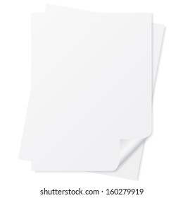 Empty papers isolated on white background. vector.