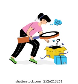 Empty parcel, delivery issue, missing package vector illustration