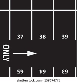 Empty Parking Lot View From High Point. Vector illustration.