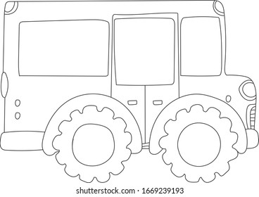 An empty passenger bus  - vector - coloring page