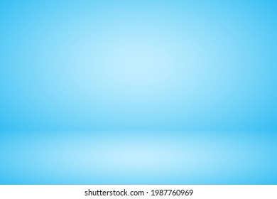 Fondo abstracto de estudio azul pastel vacío con efecto de foco. Fondo de exposición de productos. Iluminación escénica. Ilustración vectorial.