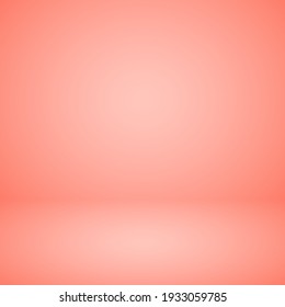 Empty pastel peach studio abstract background with spotlight effect. Product showcase backdrop. Stage lighting. Vector illustration.