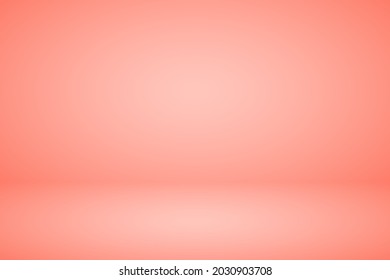 Empty pastel peach studio abstract background with spotlight effect. Product showcase backdrop. Stage lighting. Vector illustration.