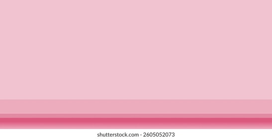 Empty pastel pink color studio room background