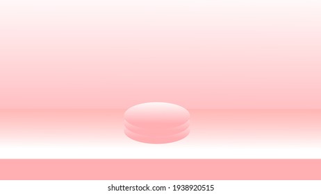 Empty pastel pink color vector gradient with slope step room background, with copy space for display of content design. Showroom for advertise product on website