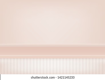 Empty pastel pink shelf, Mock up for display of product.