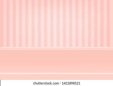 Empty pastel pink shelf, Mock up for display of product.