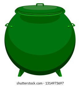 Empty patrick day golden coin pot. Vector illustration design