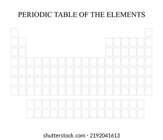 Empty Periodic Table Of Chemical Elements. Vector Illustration.