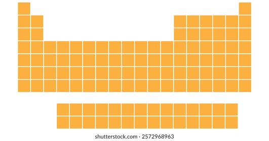   Empty periodic table of elements in chemistry. scientific resources for teachers and students. vector illustration isolated on white background.