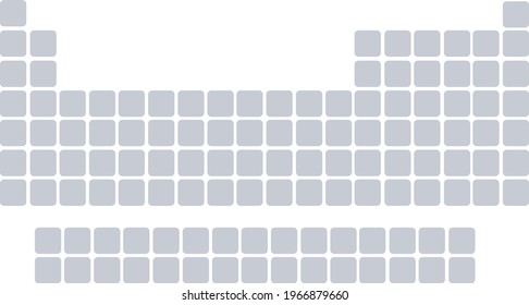 Empty periodic table template, grayb toned