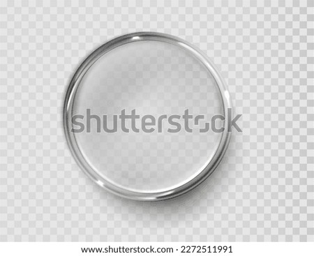 Empty petri dish isolated isolated on transparent. Transparent chemistry glassware, round displays