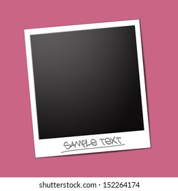 Empty photo blank isolated on pink background