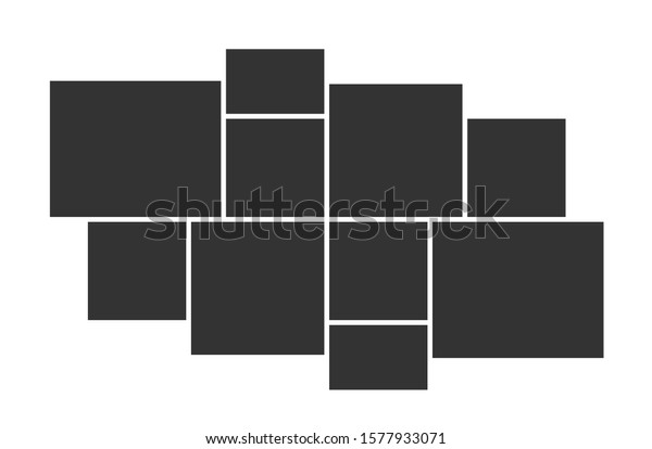 Download Empty Photo Collage Template 10 Parts Stock Vector Royalty Free 1577933071 PSD Mockup Templates