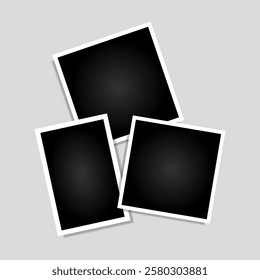 Empty photo frame collage mock up snapshot template design