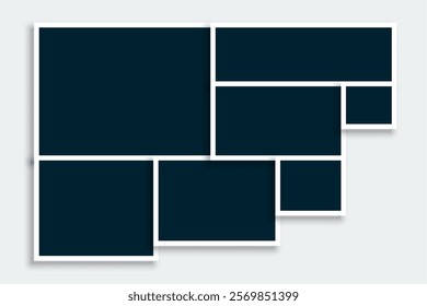 empty photo frame display cover mockup template vector