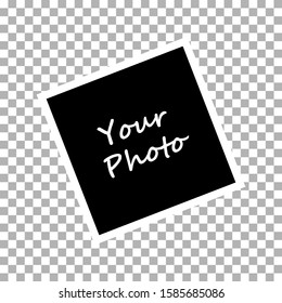 Empty photo frame on a clet background. Vector illustration