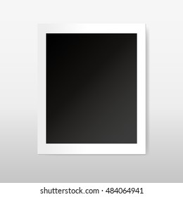 Empty photo frame on white background. Vector illustration