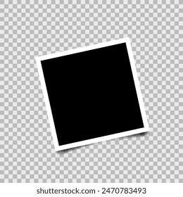 Leerer Fotorahmen mit Schatten isoliert auf transparentem Hintergrund. Realistische Vektorgrafik Mock-up. Retro-Bilderrahmen.