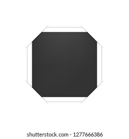 Empty photo frame with shadow. Template for photo, image. Vector illustration.