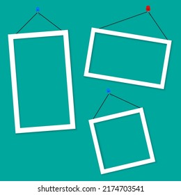 Empty photo frame with shadows for stock