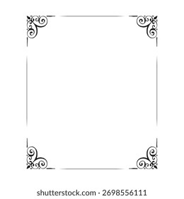 Empty photo frame. Vector isolated picture frame mockup with shadow on white background. Poster frame mockup. Stock vector. eps10