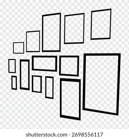 Empty photo frame. Vector isolated picture frame mockup with shadow on white background. Poster frame mockup. Stock vector. eps10