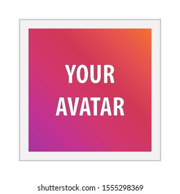 Empty photo frame for your photo or avatar.Template photo for popular social media. Vector illustration.