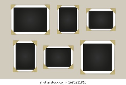 Empty photo frames isolated on white background. Vector illustration.