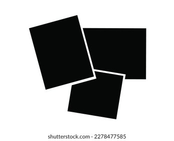 Empty photo frames mockup. Realistic photograph with blank space for your image. Vector clipart object