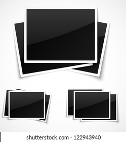 Empty photo frames on white background. Vector illustration