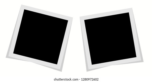 Empty photo frames on white background. Vector illustration