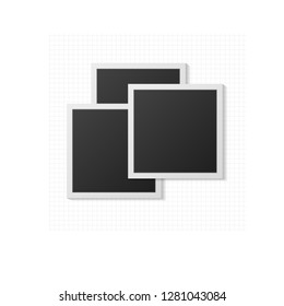 Empty photo frames on white background. Vector illustration